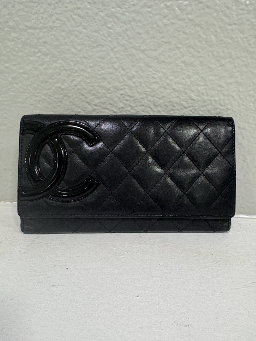 Chanel Cambon Quilted Leather Flap Wallet Pink Interior